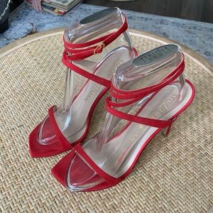 Stuart Weitzman - Ellsie 100 Lace Up - Lipstick Red Suede